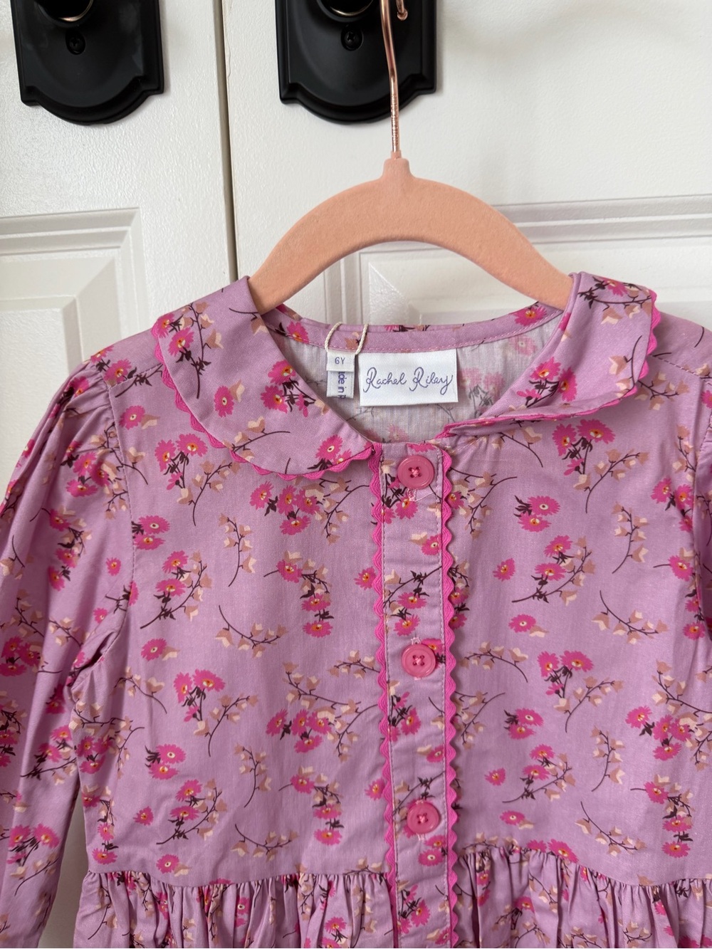 Rachel Riley Floral Foxglove Button-Front Dress - Picture 3 of 6